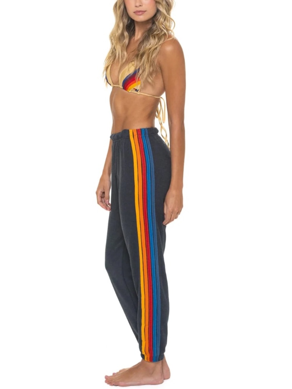 Aviator Nation 5 Stripe Sweatpants Charcoal Size X-Small